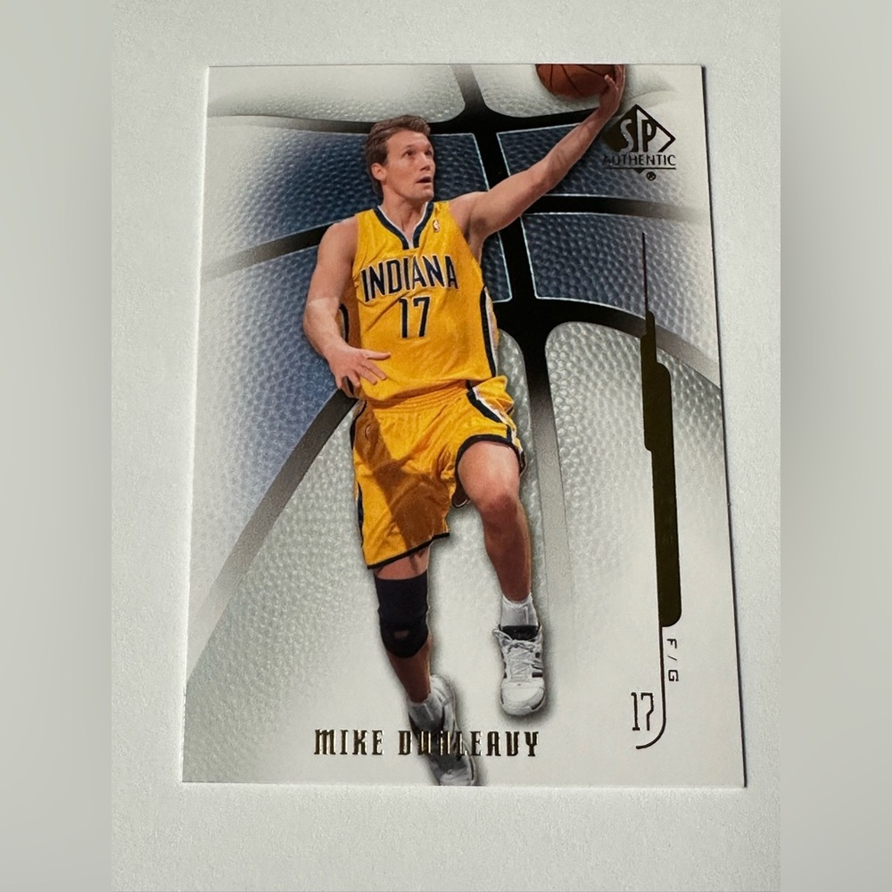 SP Authentic Mike Dunleavy Indiana Pacers Yellow Basketball Trading Card